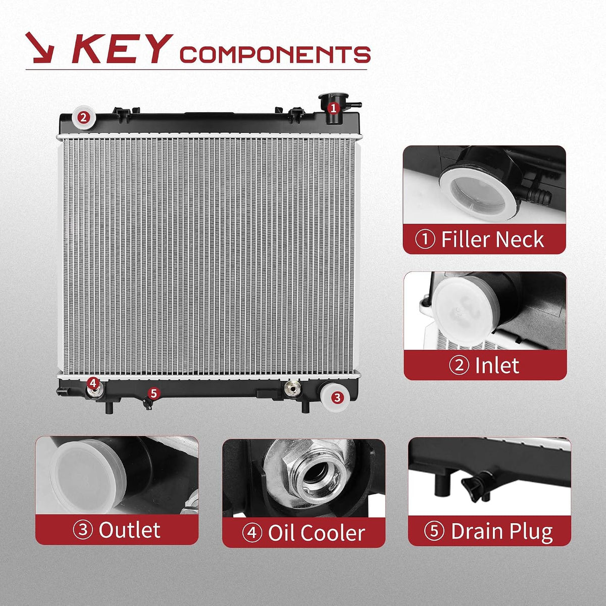 YITAMOTOR Replace Radiator Compatible with 2005-2010 Dodge Dakota