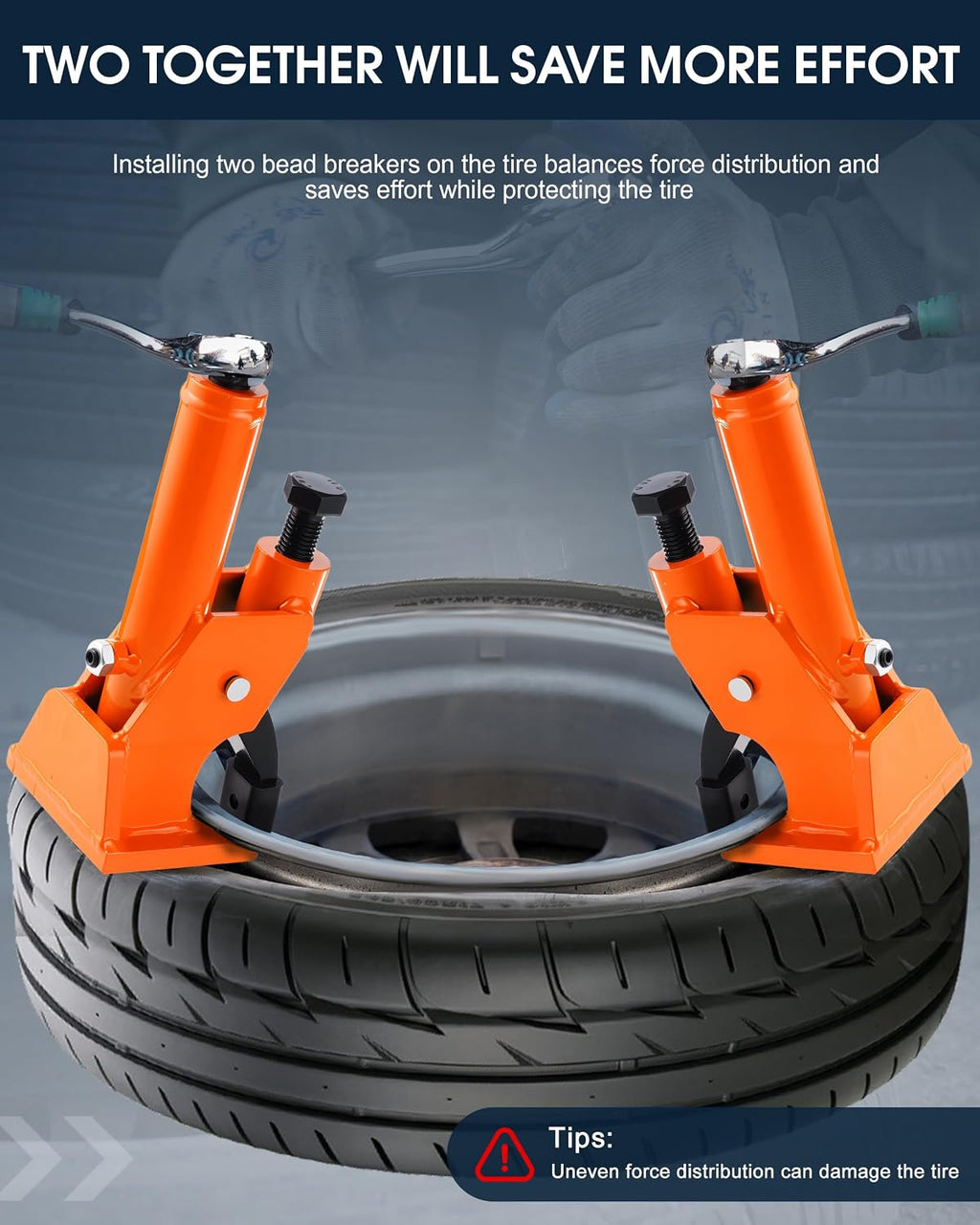 Manual Tire Bead Breaker, 38"-42" Tires Changer Tool with Rubber Pad, Protect Aluminum Alloy Hubs, Easy-Operated Tire