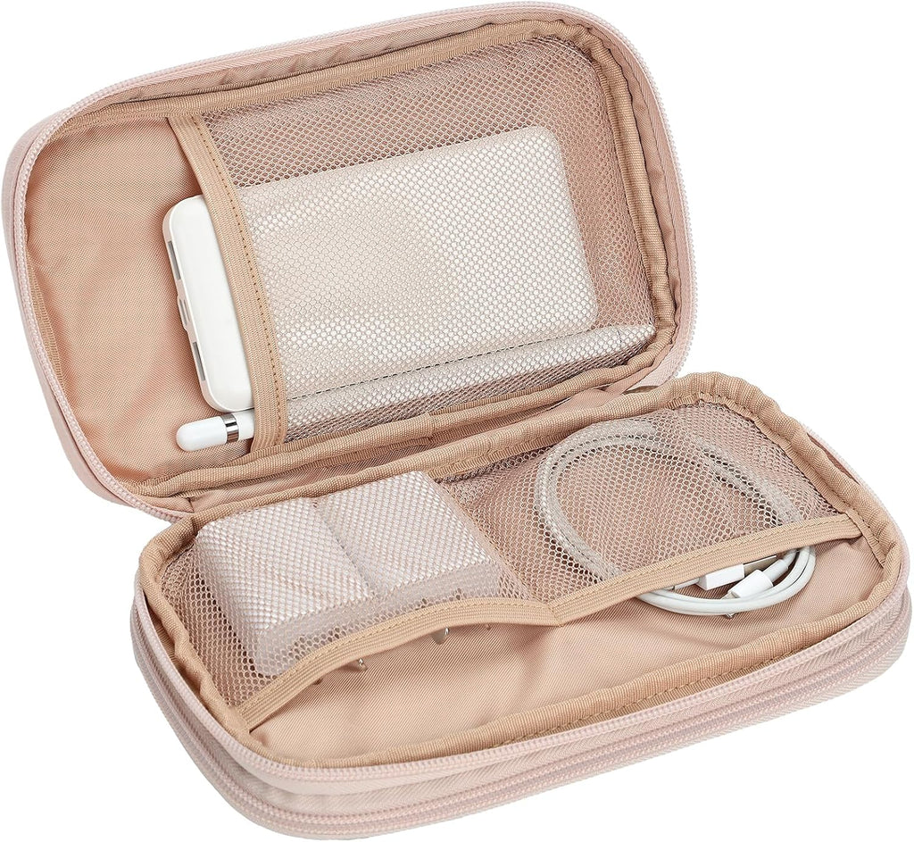 Electronics Travel Organizer Cord Case, Charger Cable Tech Bag | Double-layer bag keeps chargers, cables, flash