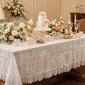 Cream Embroidered Tablecloth, 52 x 70 Inch
