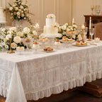 Cream Embroidered Tablecloth, 52 x 70 Inch