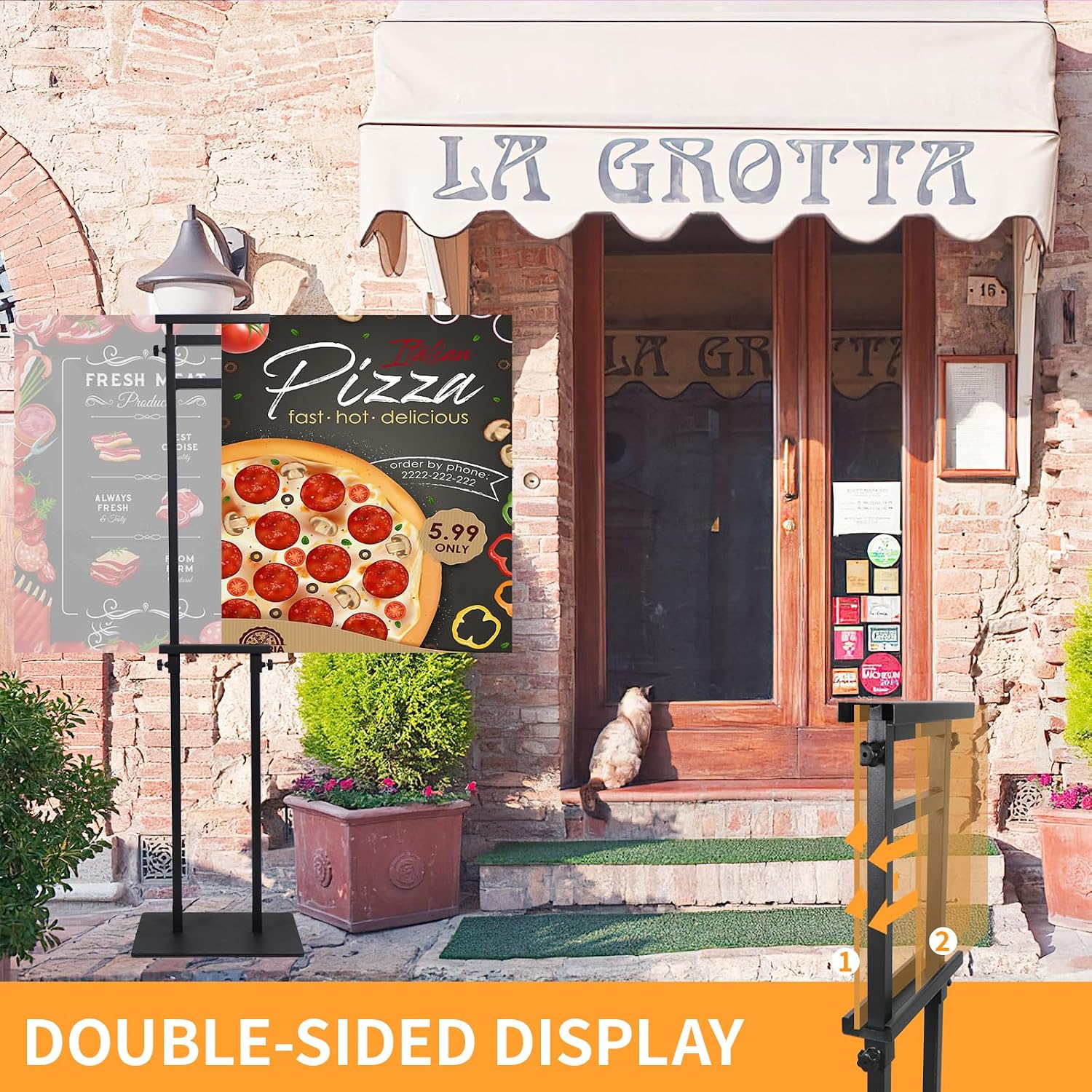 Poster Stand for Display, Adjustable Heavy Duty Poster Board Stand | 2 Pack Pedestal Floor Sign Holder Stand, Height