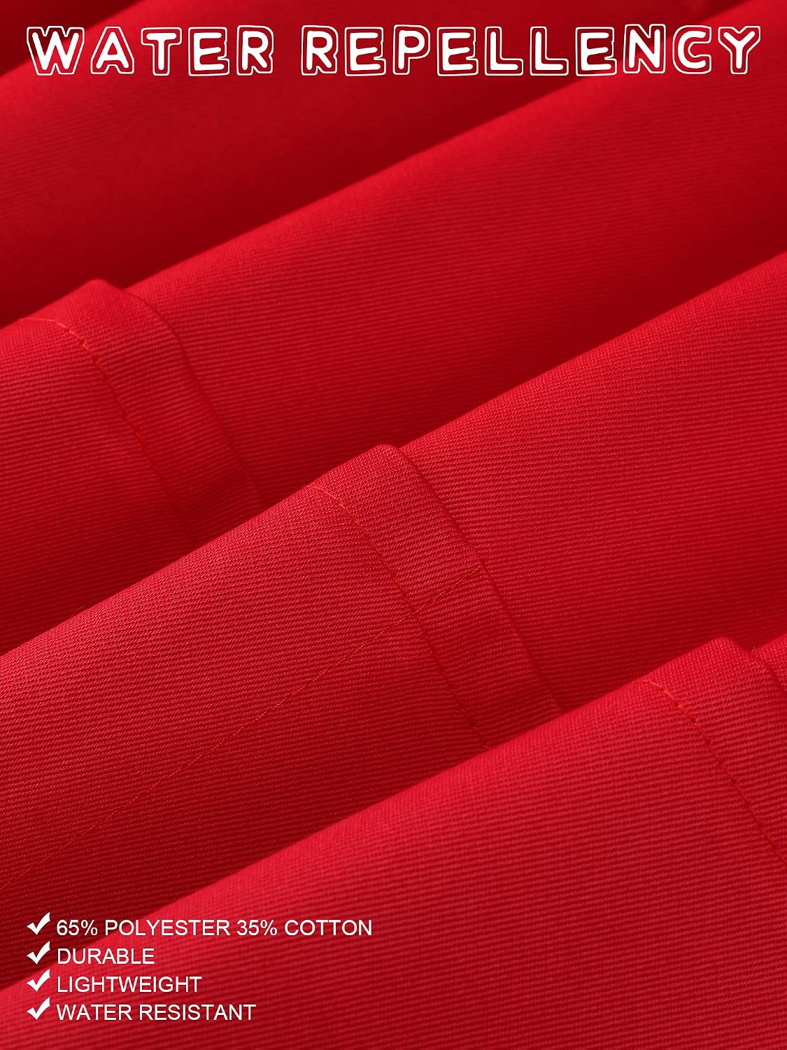 5 Pack Red Waist Aprons for Adults 3 Pockets Half Bistro Apron