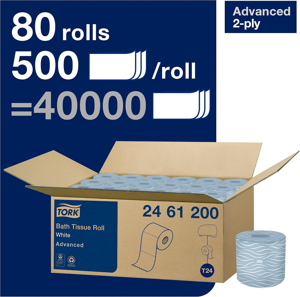 Advanced Toilet Paper Roll, 80 rolls x 500 sheets, 2461200