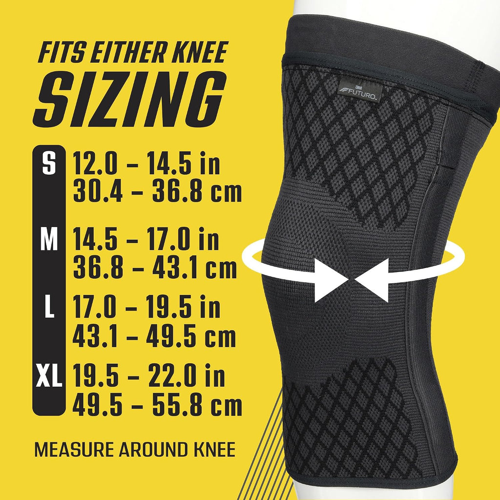 Premium Compression Knee Sleeve with Stabilizers, Removable Stabilizers, Advanced Customizable Compression Sleeve