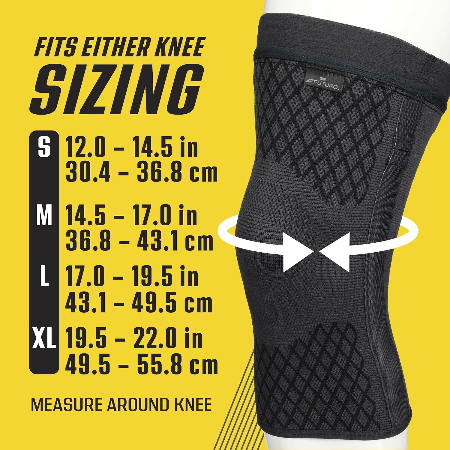 Premium Compression Knee Sleeve with Stabilizers, Removable Stabilizers, Advanced Customizable Compression Sleeve