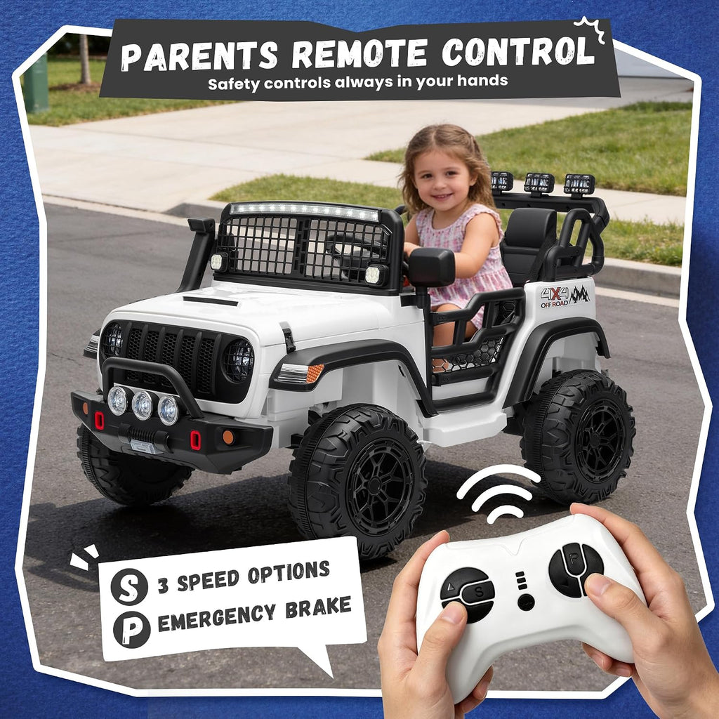 24V 2-Seater Kids Ride On Truck Car with Remote Control, Electric Off-Road with LED Lights, Spring Suspension