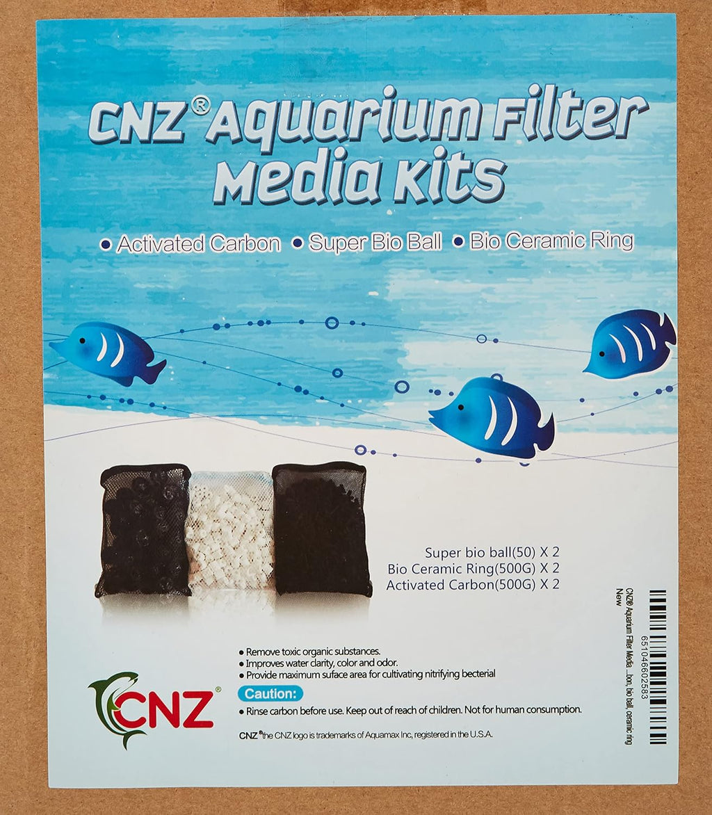 Aquarium Filter Media Kits (Double Pack) - Activated Carbon, bio Ball, Ceramic Ring, CNZCBR2PK