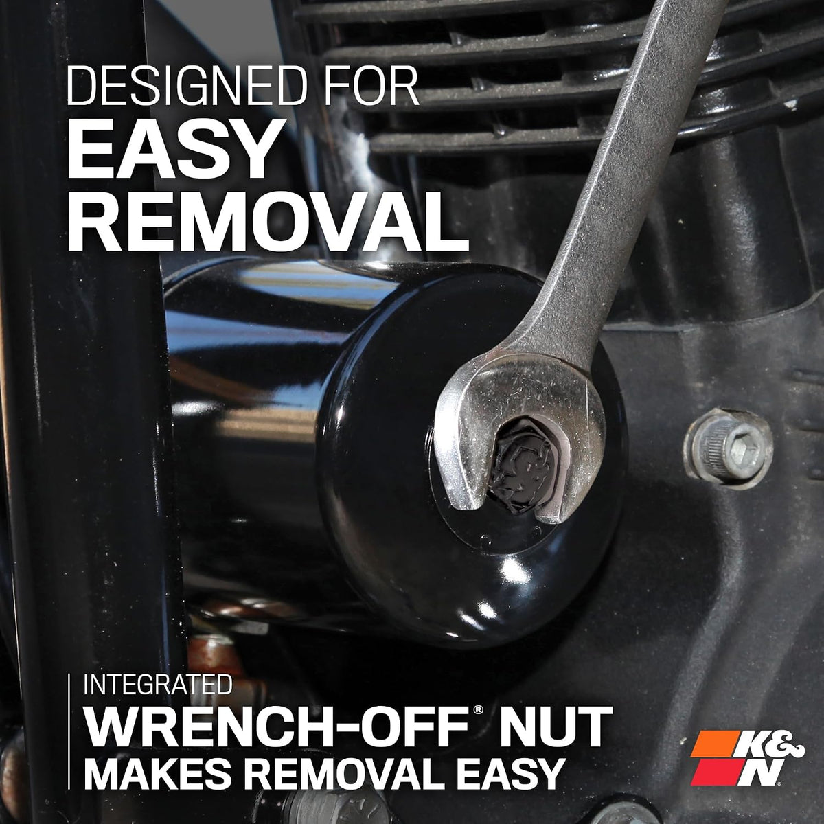 K&N Motorcycle Oil Filter: High Performance, Wrench Off Nut, KN-303