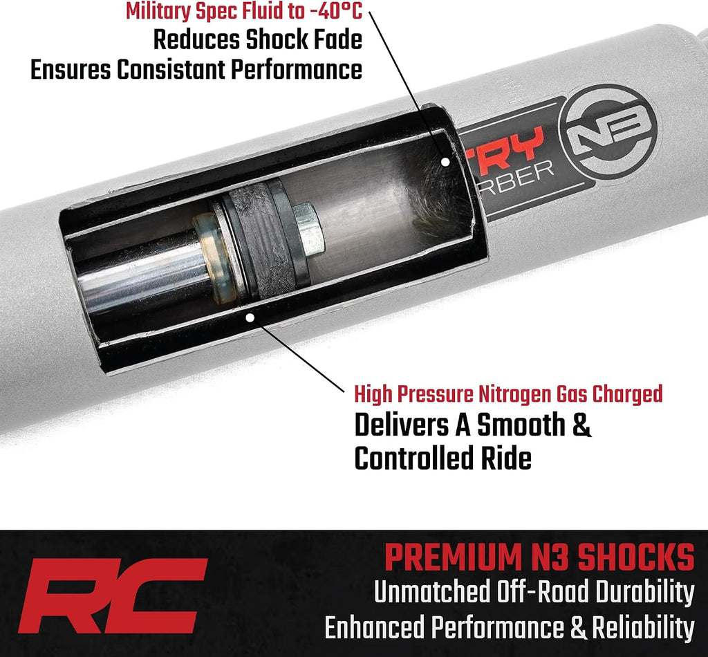 Rough Country 0-2.5" N3 Rear Shocks for 11-22 Jeep Grand Cherokee - 23299_A