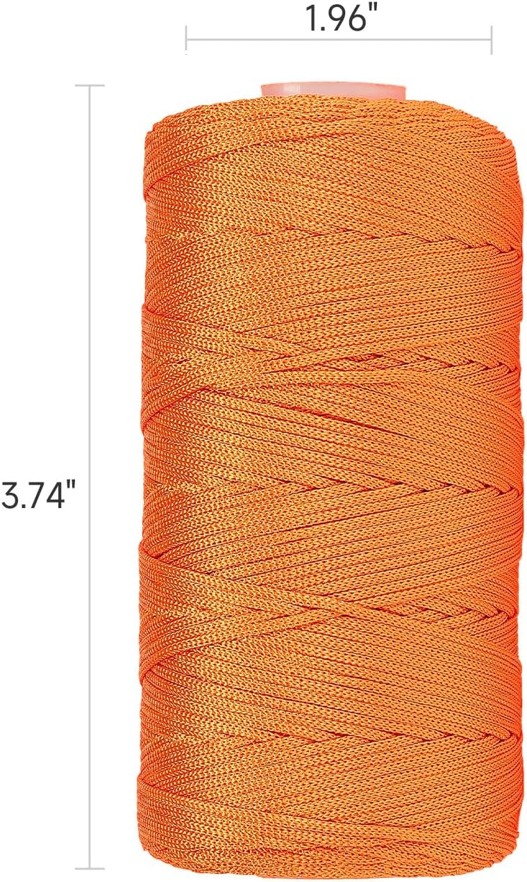 Orange Mason Line 600ft #18 Braided Nylon Twine String for Masonry, Construction, Gardening & DIY Projects