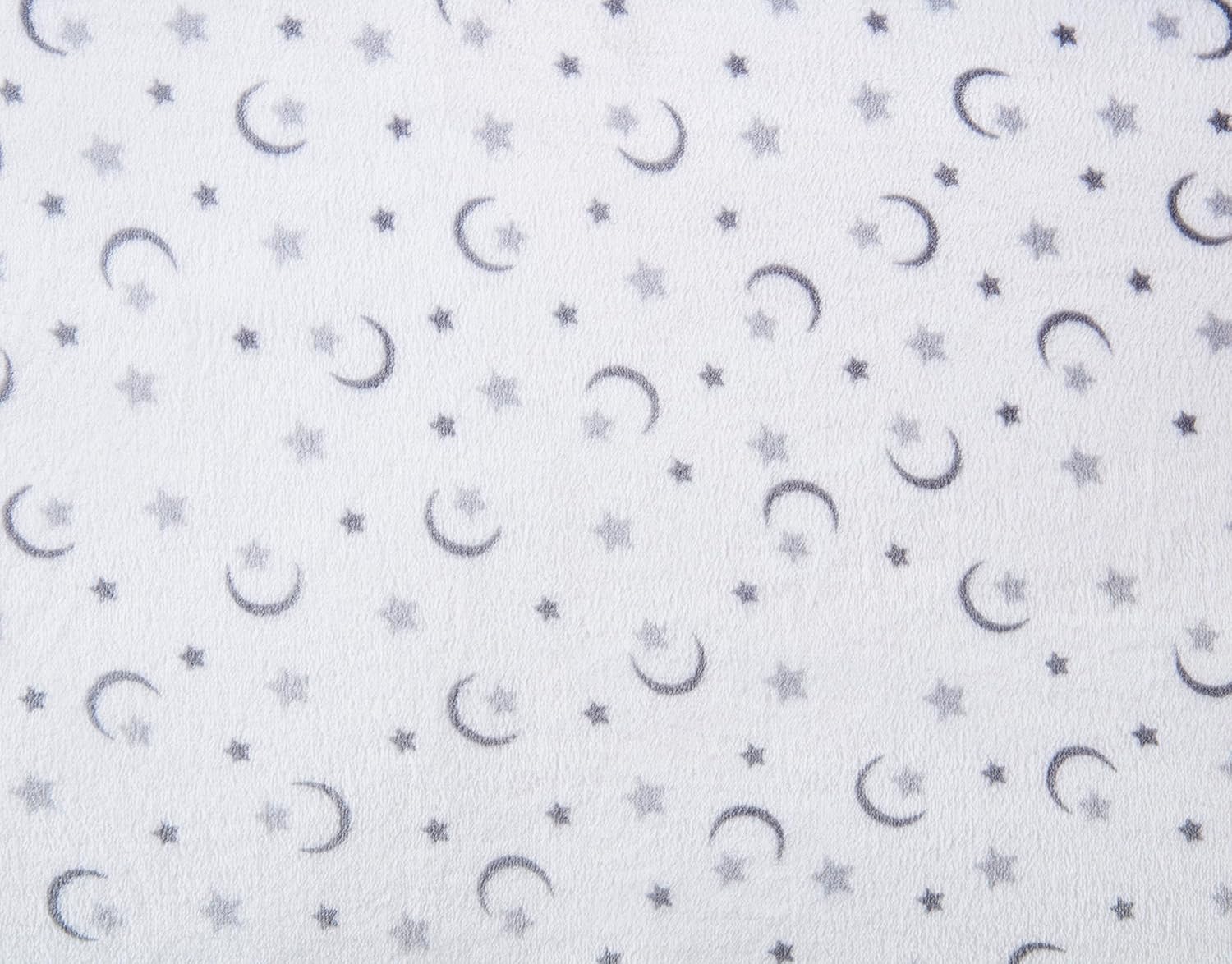 Cozy Fleece Soft and Warm Microplush Fitted Crib Sheets with Moon and Stars - Grey/White, 28 x 52 Inch