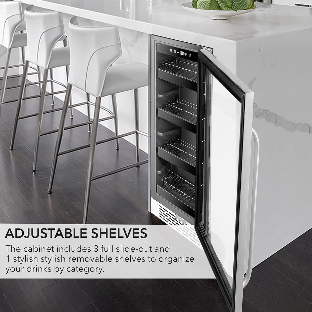 12" Built-in Undercounter Beverage Refrigerator, 75 Can, BBR-638SB