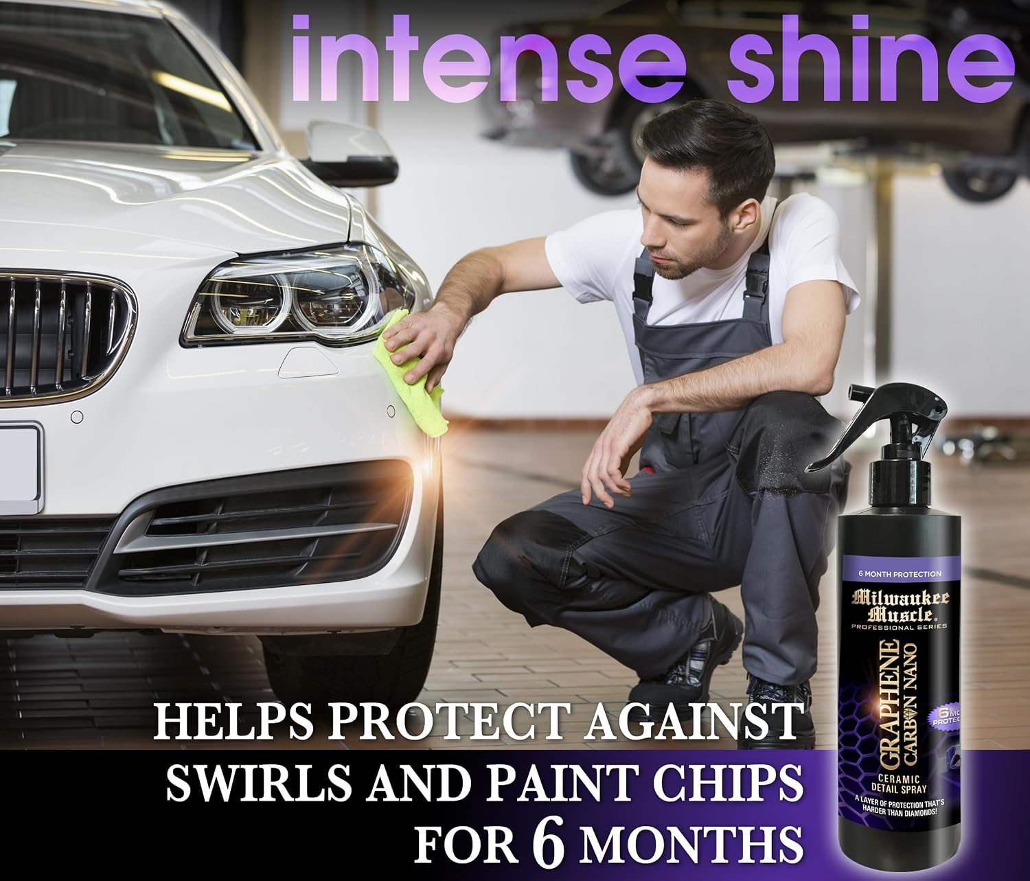 16oz Graphene Ceramic Coating Detail Spray Wax - The Best Protection Against Scratches, Swirls, Paint Chips, No Buff