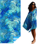 Microfiber Beach Towel,Compact 71x32 Inch,Lightweight,Blue | Extra Large,Sand Free,Thin,Absorbent,Quick Dry for