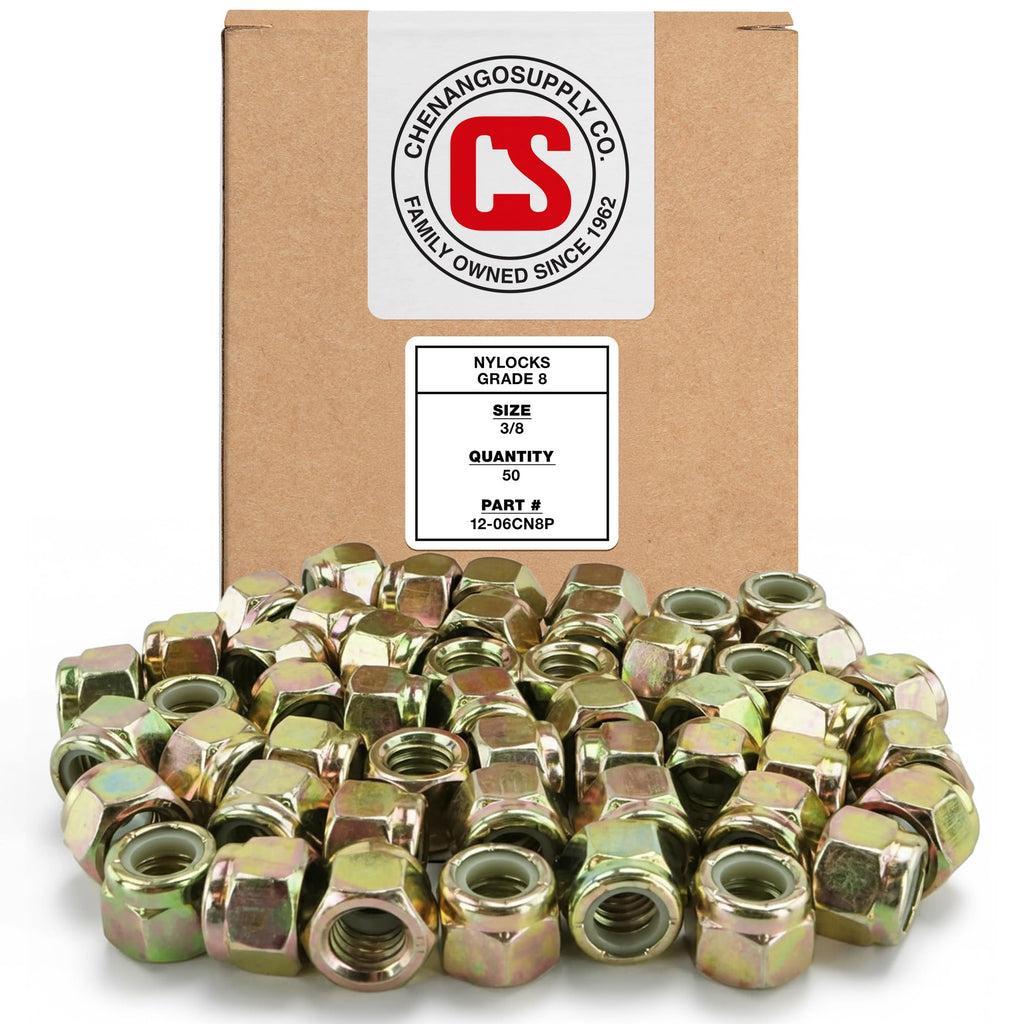 Chenango Supply 3/8-16 Grade 8 Nylon Insert Lock Nuts (Nylock)