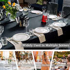 6 Pack 6FT Black Tablecloth Rectangle Spandex Fitted Table Cover