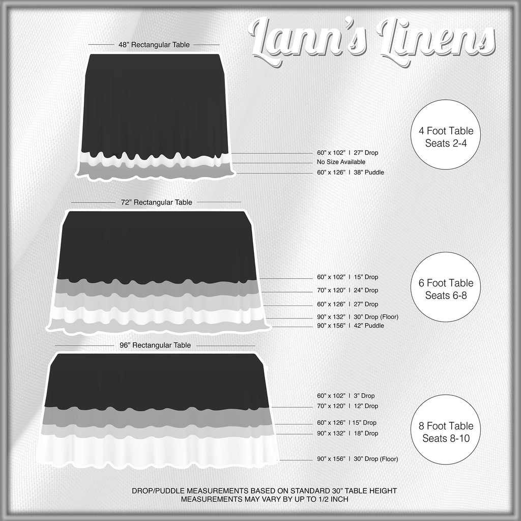 90 x 156 Inch Rectangular Tablecloth, Washable Polyester Fabric Table Cloth for Dining Tables, Parties, Restaurants