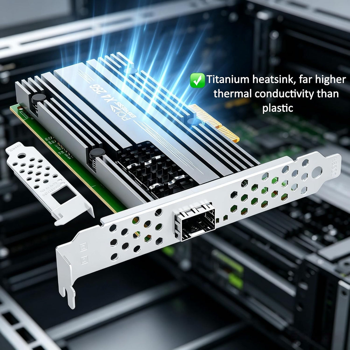 for Mellanox ConnectX4 25Gb Ethernet Server Adapter, PCIe 3.0 X4, 1*SFP28 Ports, RDMA, 25/10 / 1 Gbps, 25Gigabit NIC Support Windows Server/Windows/Ubuntu/Linux