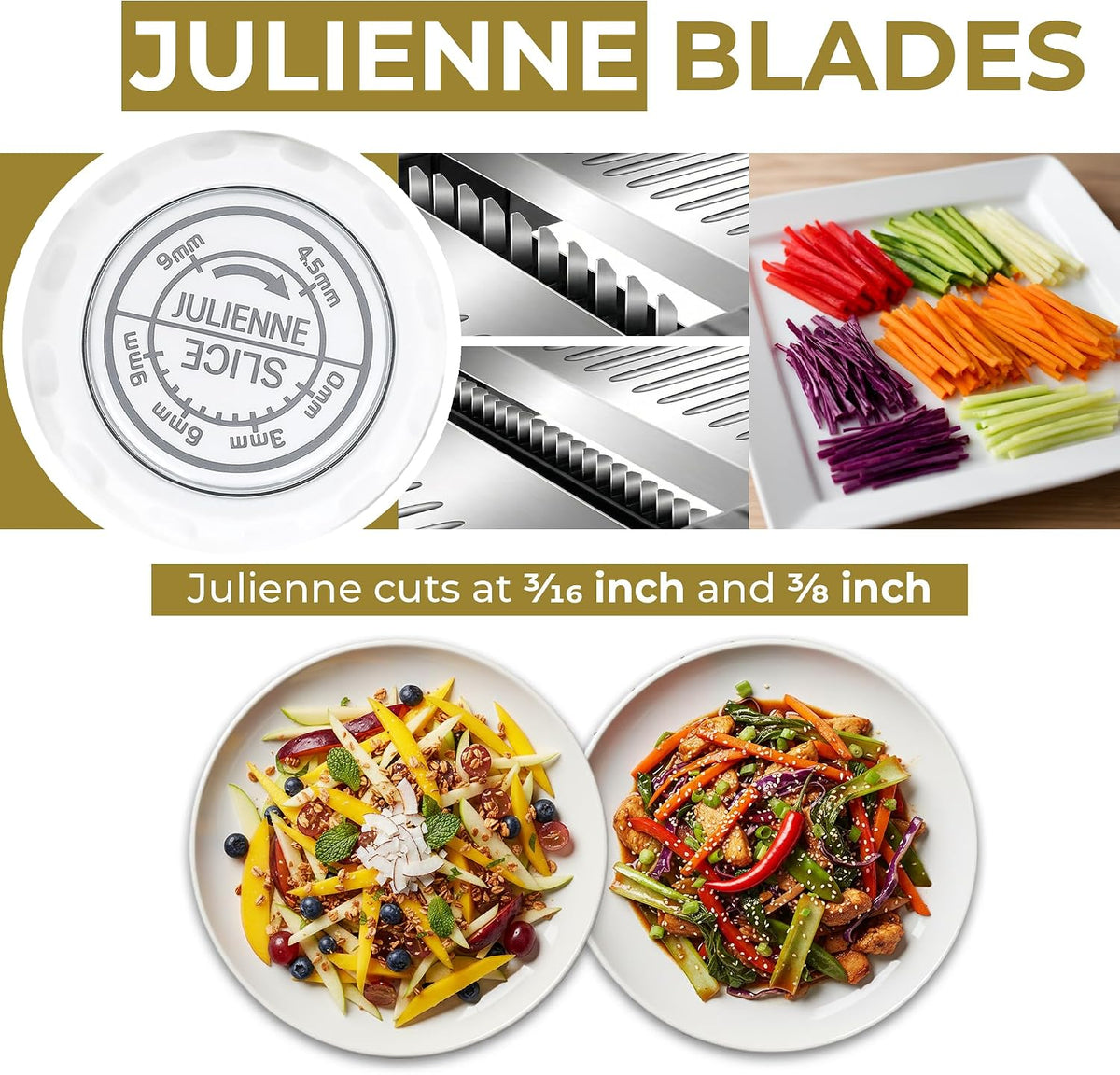 Gramercy Mandoline Slicer for Kitchen with 12 Slice Settings, White Edition | Slice from Paper-Thin to Thick-Cut with
