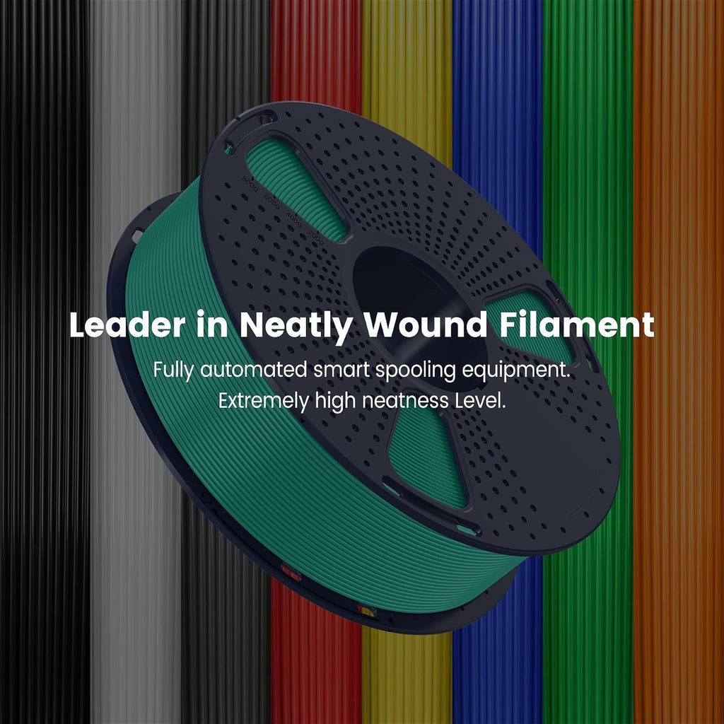 PLA 3D Printer Filament, Black, 1KG | PLA Filament 1.75mm, Smooth Printing, Neatly Wound, +/-0.02mm Accuracy