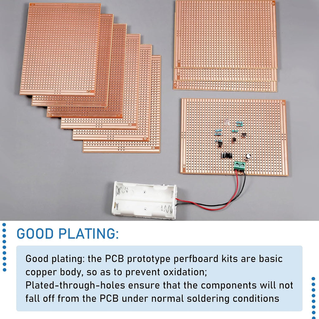 TOODOO 10 Pcs 73mm x 100mm PCB Board Prototype Kit Protoboard