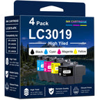 LC3019 BK/C/M/Y Ink Cartridges 4 Pack Replacement for Brother LC3019