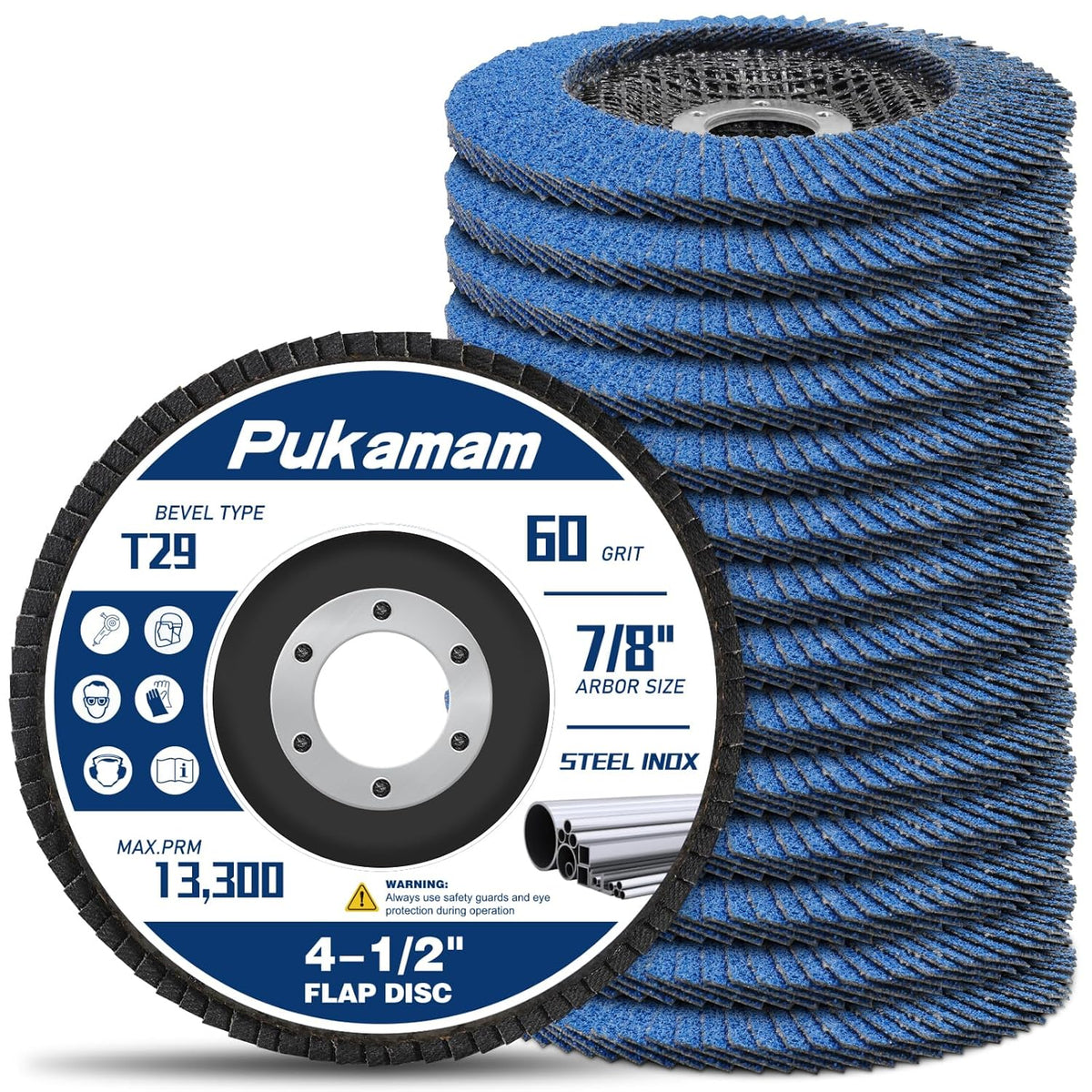 14 Pack Zirconia Flap Discs 4 1/2 for Angle Grinder 60 Grit