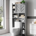 Over the Toilet Storage Cabinet, Freestanding Farmhouse Storage Cabinet Over Toilet, Bathroom Organizer with Paper