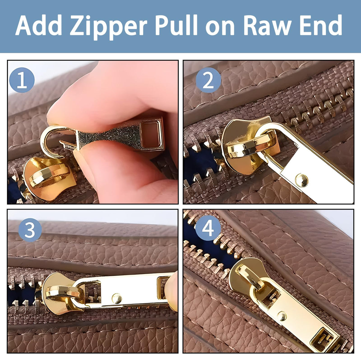 Zipper Pull Replacement Metal Zipper Handle Mend Tab Repair (6 PCS)
