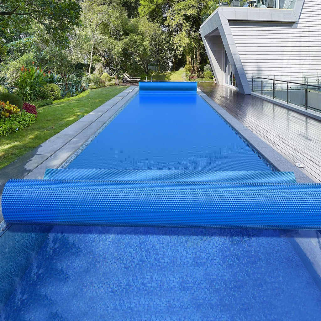 Heavy-Duty Solar Pool Cover 6x12ft - 16Mil Blue | Rectangle for Small Above Ground & Inground Pools, Heat-Retaining