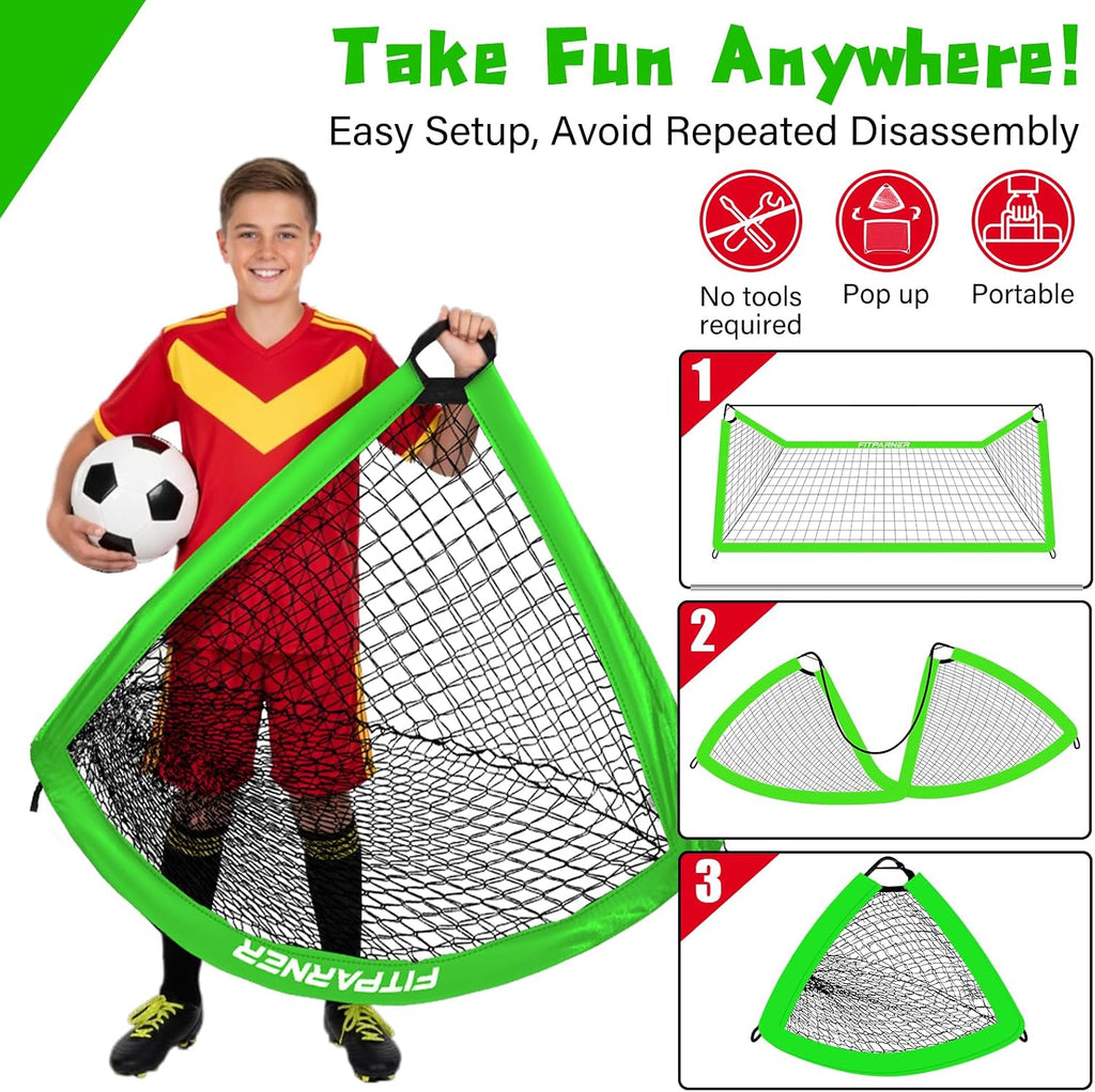 Soccer Goal,Backyard Soccer Goals for Kids 2 Pack,4x3/6x4 FT Portable Toddler Soccer Nets with Target,Ball &