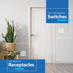 LIDER Double Decorator Switch Cover, 2 Gang Outlet Wall Plate, Matte White