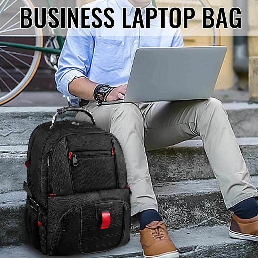 Large Laptop Backpack for Men, Heavy Duty Travel Backpack Carry On Flight Approved, 17 Inch College Work Bookbag
