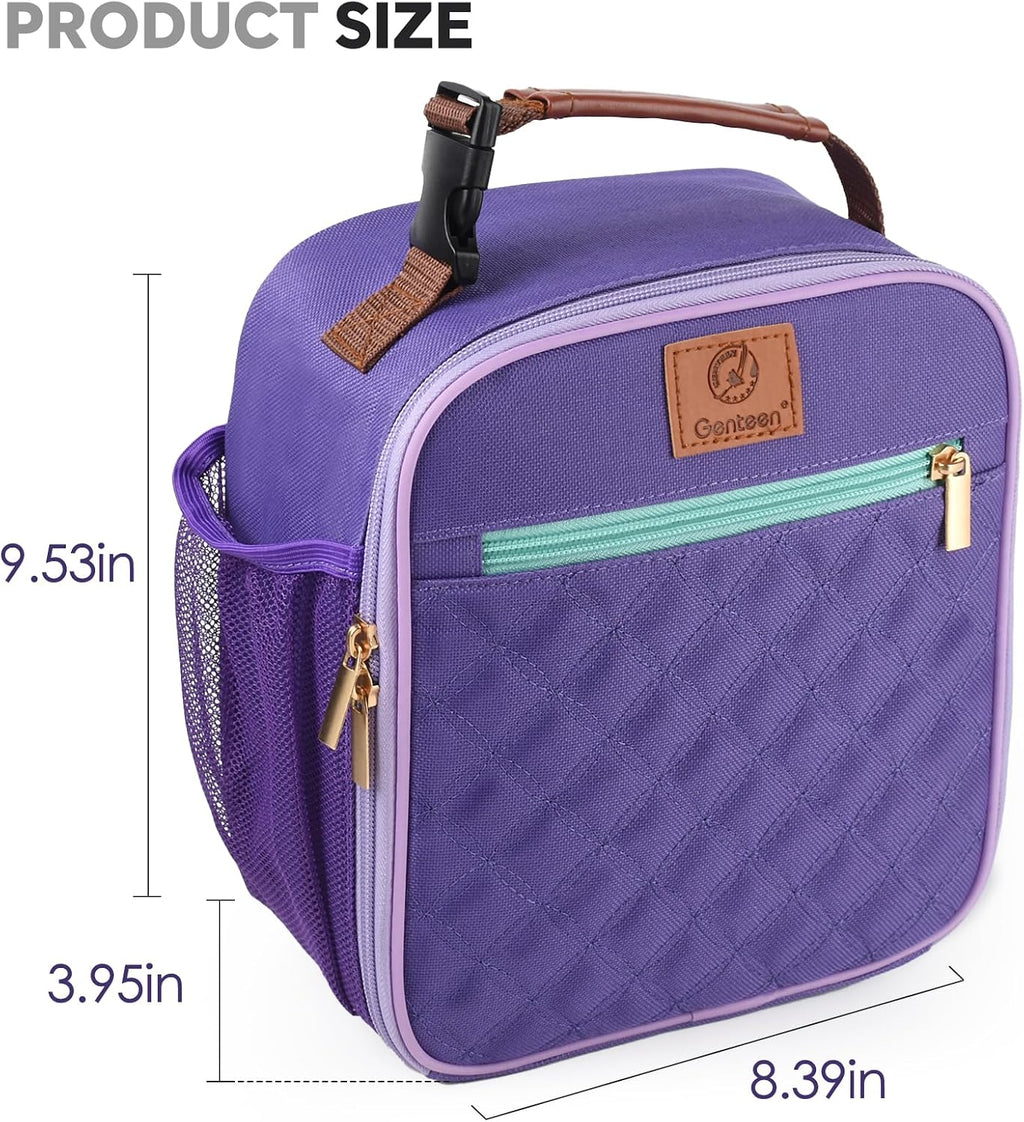Kids Lunch Box Lunch bag for Girls, Boys, Teens Insulated Soft Mini Cooler with Bottle Holder, Lightweight Reusable
