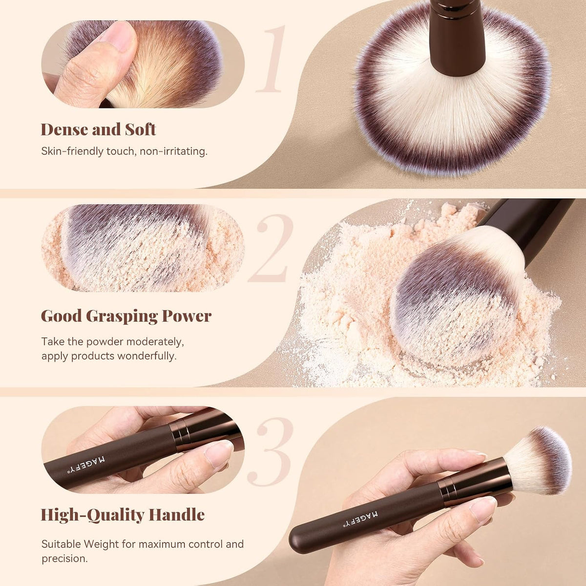 Makeup Brushes 15 Pcs Makeup Brush Set for Foundation, Concealer, Contour, Blending, Blush, Eyeshadow Brushes with