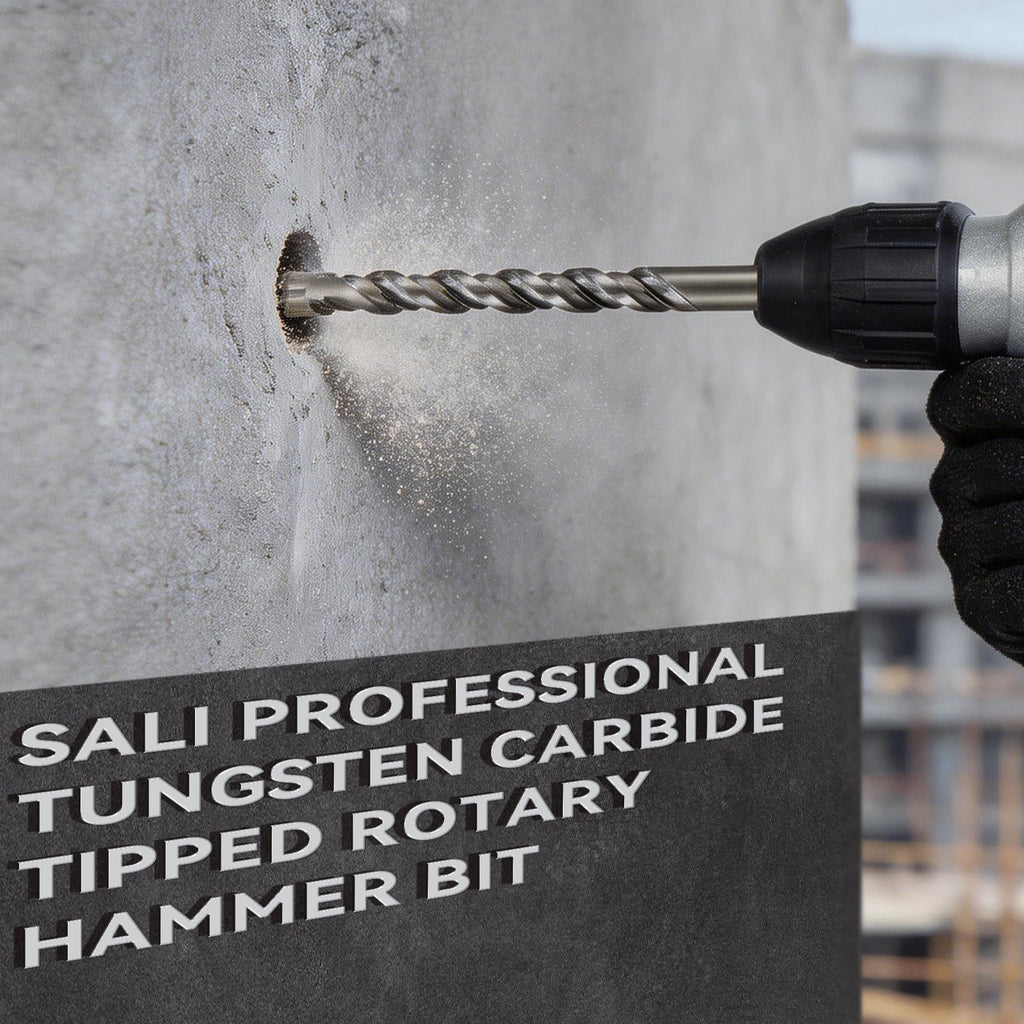 SALI 5 Pcs 9/16"*12" SDS Plus Rotary Hammer Drill Bit Concrete Drill Bit Kit Cross-Type Double Thread Carbide Material Suitable for Concrete, Brick, Cement Walls, Stone, Hammer Drill Bits for Concrete
