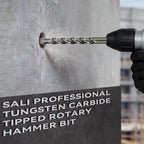 SALI 5 Pcs 9/16"*12" SDS Plus Rotary Hammer Drill Bit Concrete Drill Bit Kit Cross-Type Double Thread Carbide Material Suitable for Concrete, Brick, Cement Walls, Stone, Hammer Drill Bits for Concrete