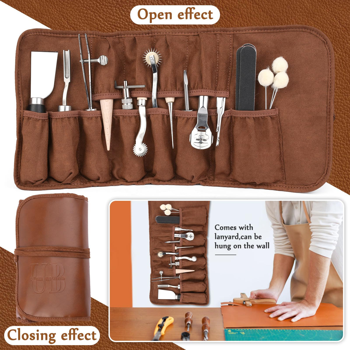 Leather Working Tools Kit, Leather Craft Tools for Stamping Repair