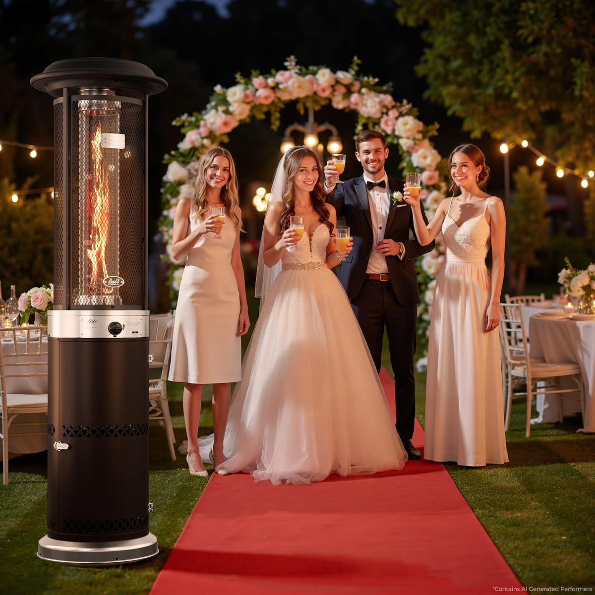 Propane Patio Heater, Stainless Steel Standing