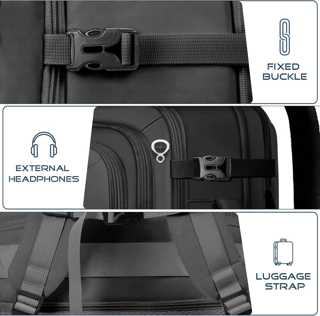 Travel Backpack, Expandable Carry on Backpack for Men, TSA 17.3 inch Laptop Bag Flight Approved, Lightweight Business