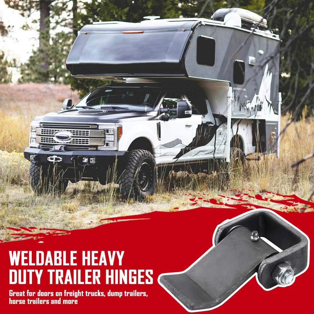 Greaseable Weld-On Trailer Hinges 8Pcs Strap Style Short Leaf Gate Hinges