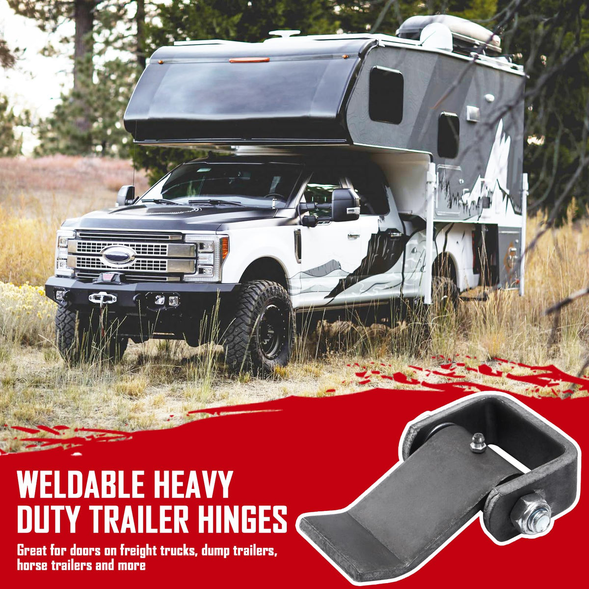 Greaseable Weld-On Trailer Hinges 8Pcs Strap Style Short Leaf Gate Hinges