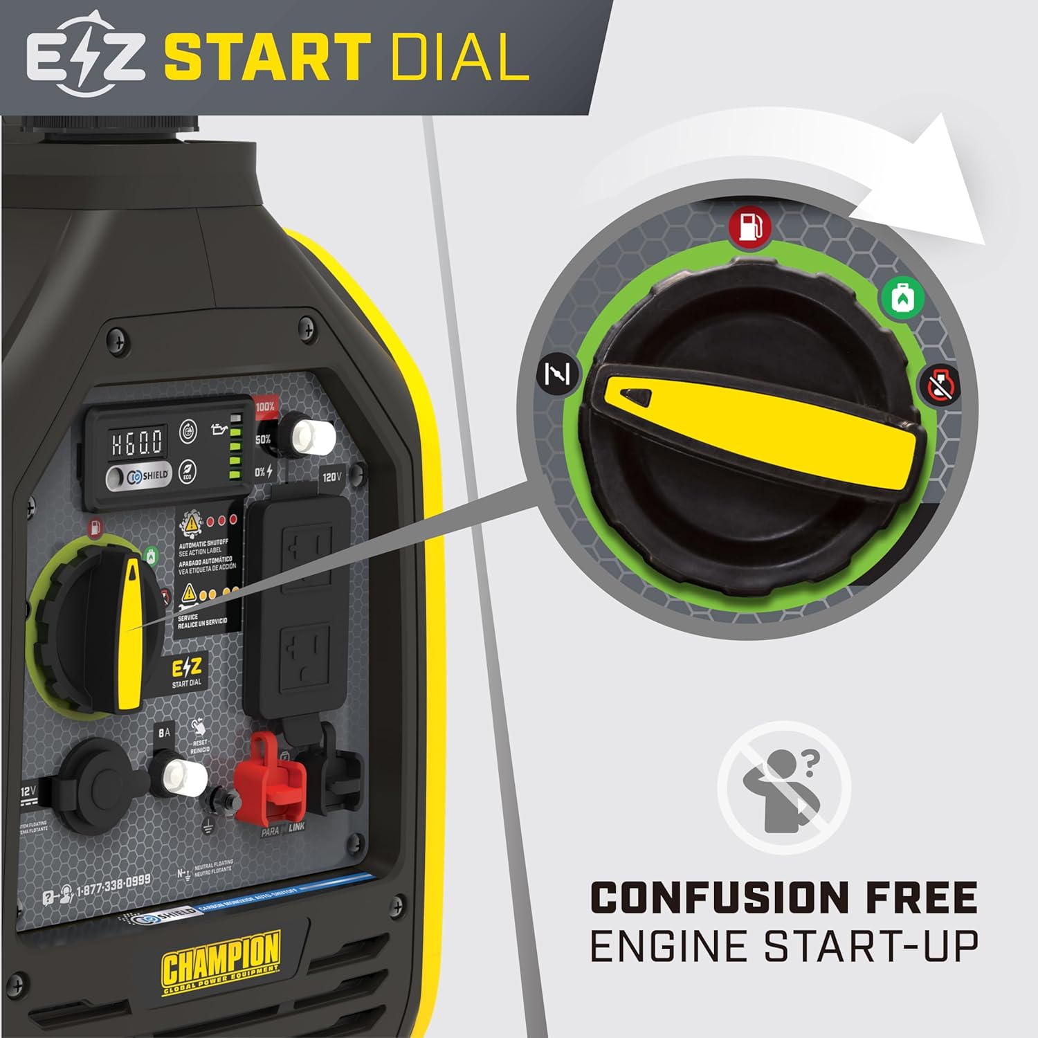 2500-Watt Dual Fuel Portable Inverter Generator with Quiet Technology and CO Shield | 53 dBA quiet, CO Shield auto
