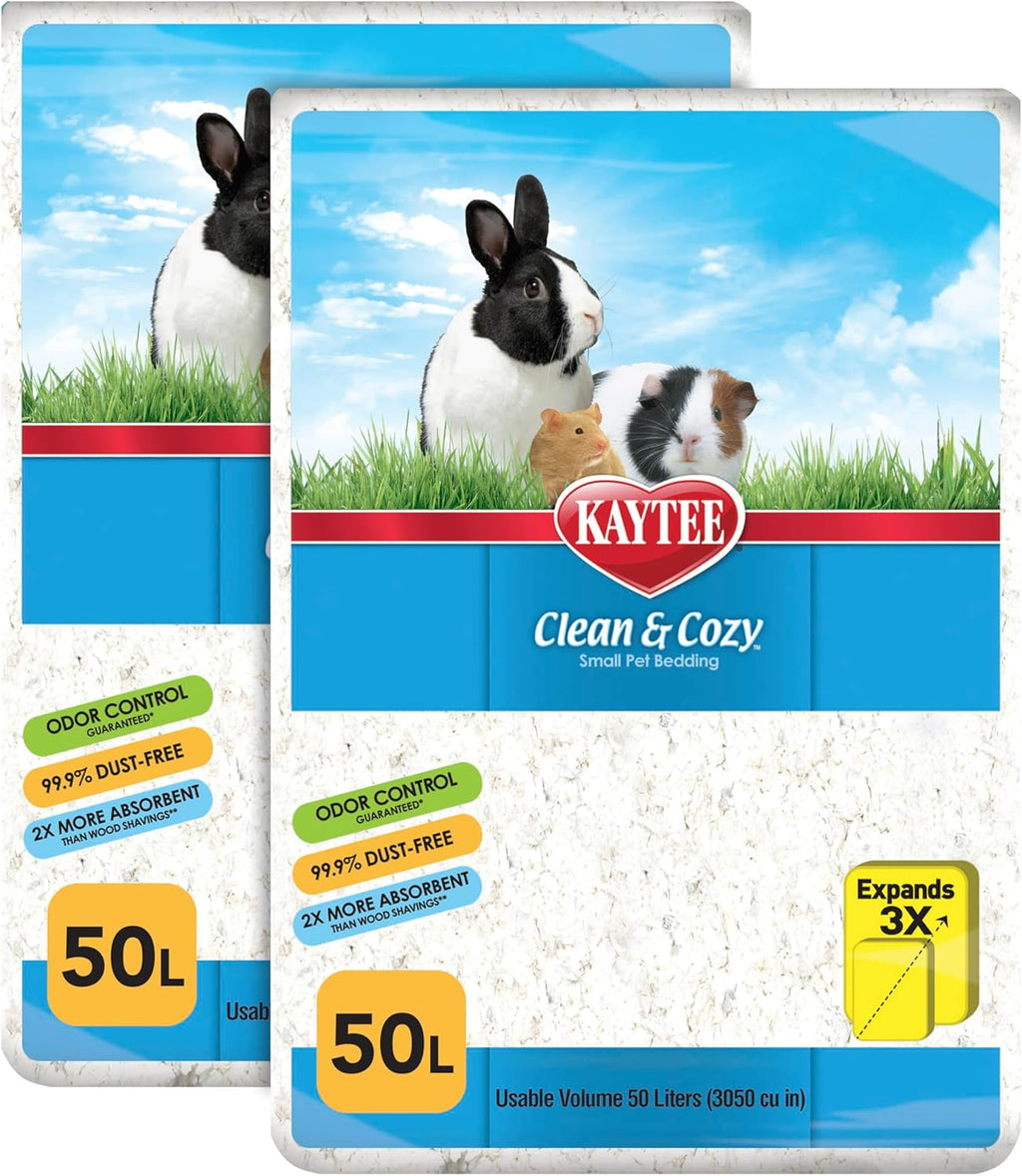 Clean & Cozy Paper Bedding for Small Animals, White, 100 Liter | Fresh habitats. Soft guinea pig bedding. Odor