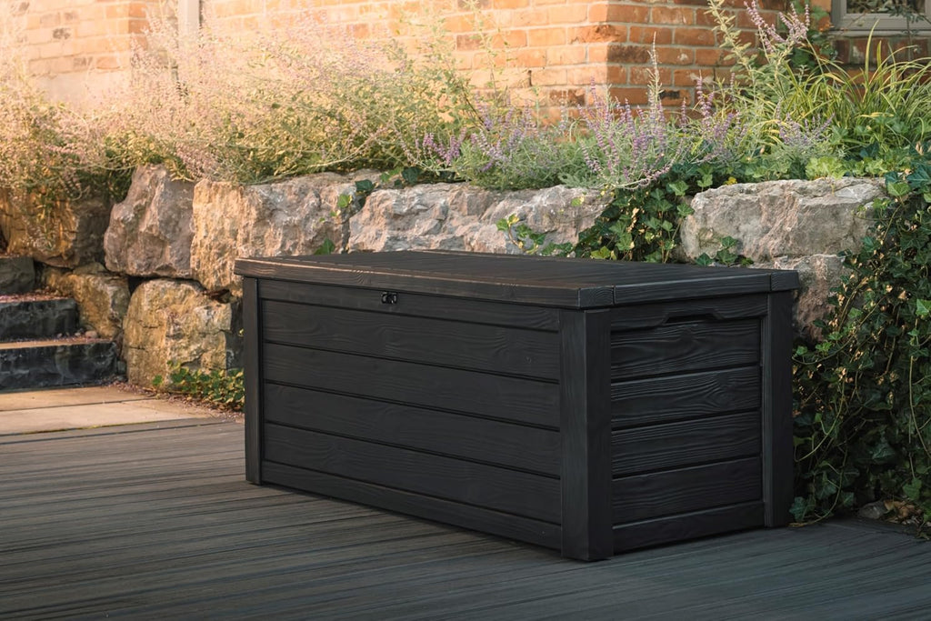 Westwood 150 Gal Outdoor Storage Box for Patio and Pool Accessories | Grey, Resin, Large, Weatherproof, Lockable