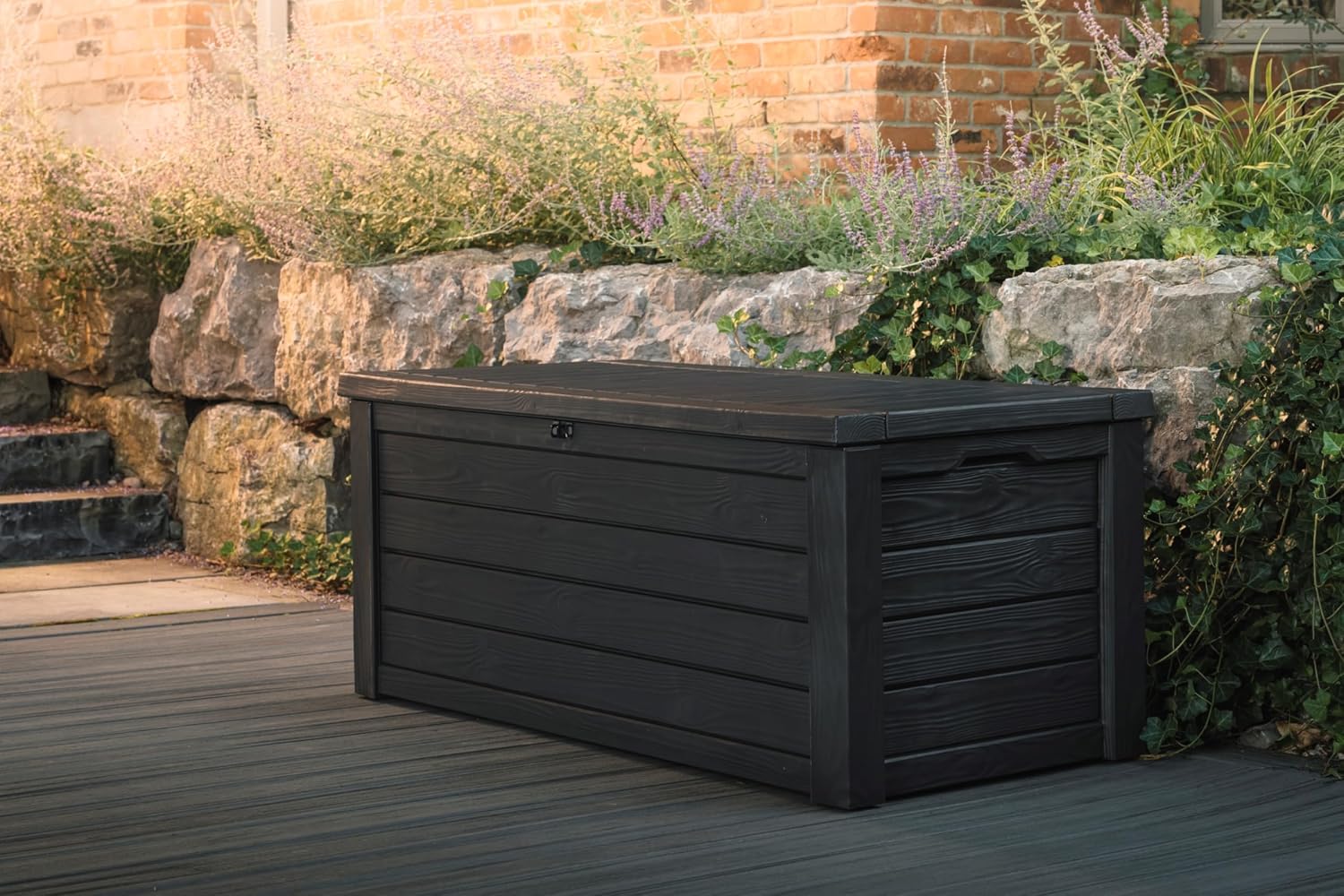 Westwood 150 Gal Outdoor Storage Box for Patio and Pool Accessories | Grey, Resin, Large, Weatherproof, Lockable