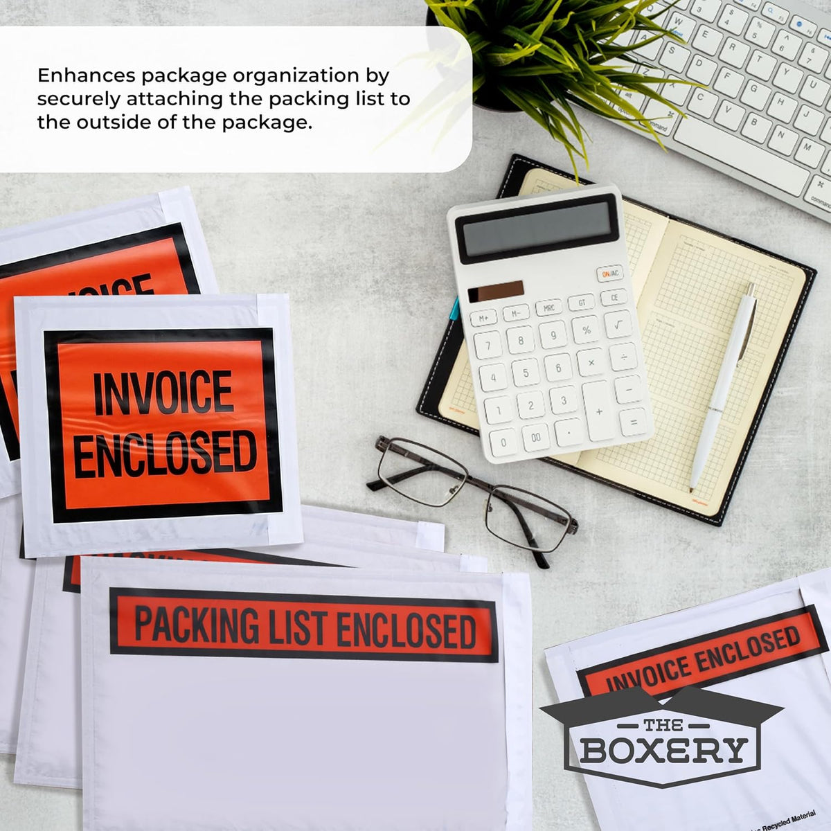 4 ½ x 5 ½” Clear Adhesive Backloading (Full Face) Invoice Enclosed Envelopes, Label Envelopes/Pouches/Shipping Label