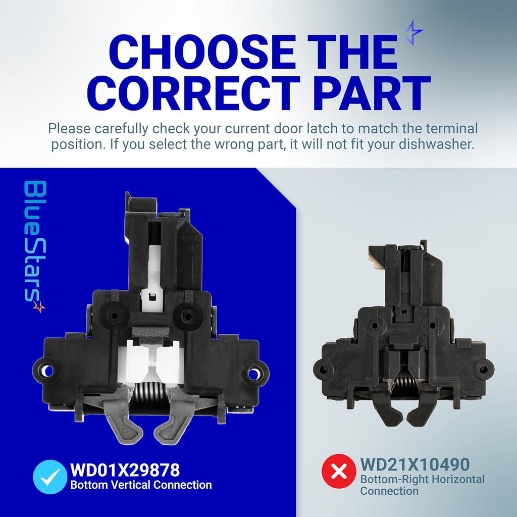 BlueStars [Upgraded] WD01X29878 Dishwasher Door Latch Compatible with GE Hotpoint Dishwasher - Door Lock Replacement Part WD01X27701 4979622 PD00072017 AP7176296 EAP16659468 265D1214G004 EG-380944