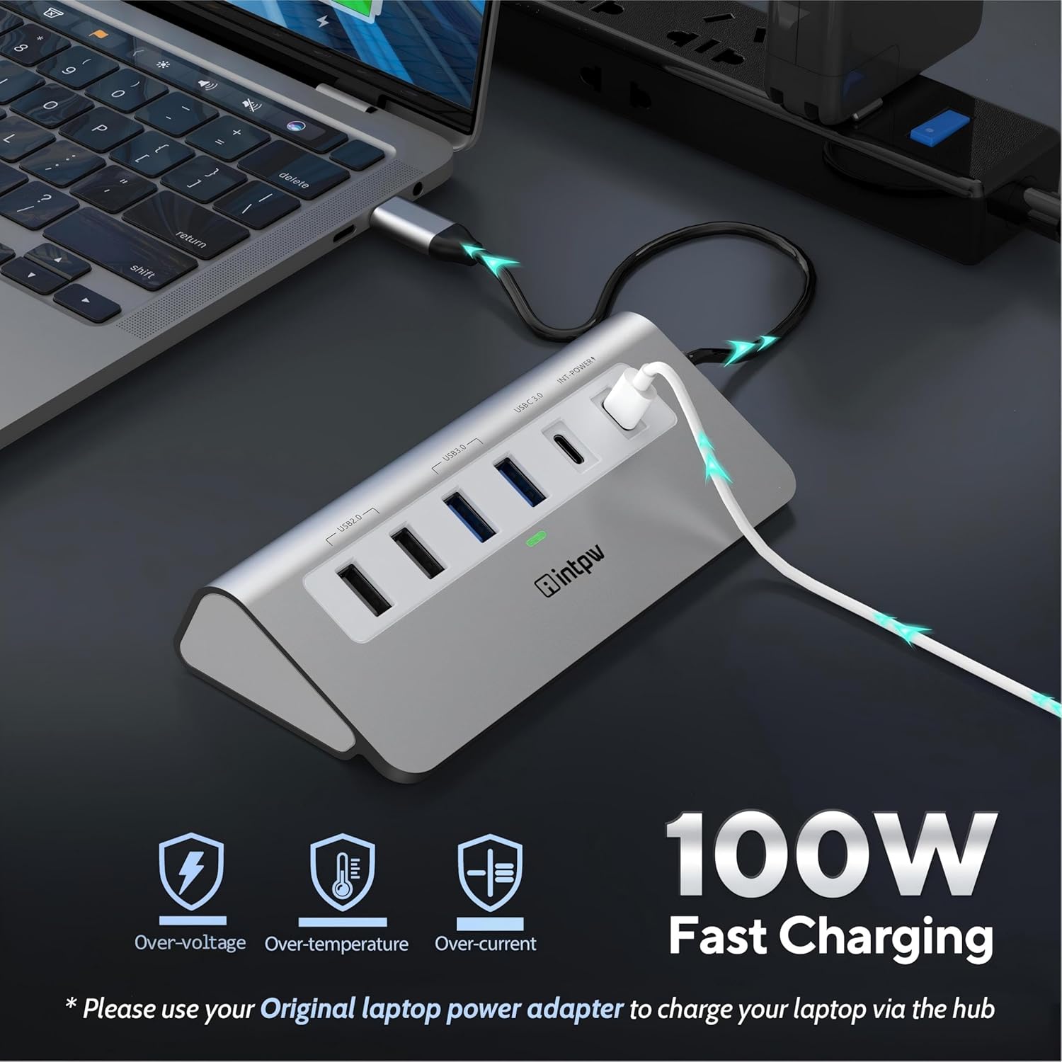 USB C Hub, P9 USB C Hub Multiport Adapter with 4K@60Hz HDMI, PD 100W, Type-C & 2 USB A 3.0 5Gbps, 2 USB A 2.0, SD/TF